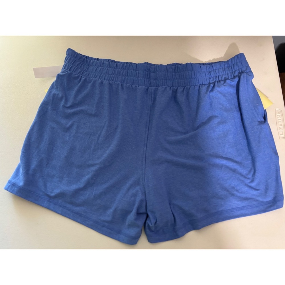 Athletic Works 2-Piece Set Women XL Blue Heather Tee Shorts Moisture Wicking NEW - Picture 5 of 14
